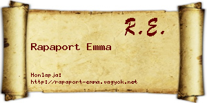 Rapaport Emma névjegykártya